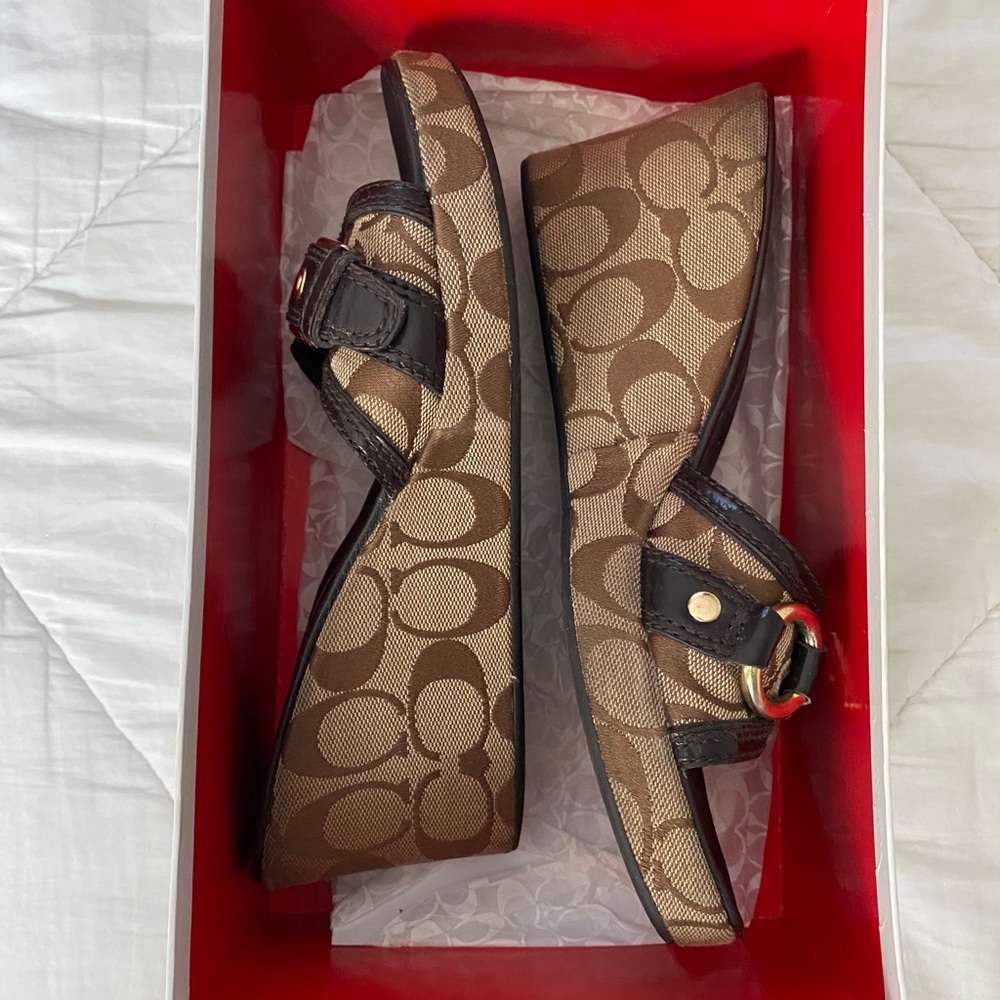 COACH Jewel Signature Slip On Wedges